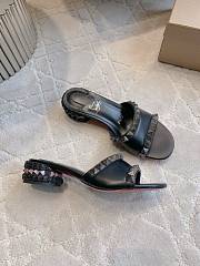 Christian Louboutin Pyramule 30mm Mules Waxed Calf Leather Black  - 5