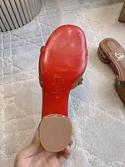 Christian Louboutin Pyramule 30mm Mules Waxed Calf Leather Brown - 5