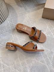 Christian Louboutin Pyramule 30mm Mules Waxed Calf Leather Brown - 4