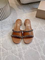 Christian Louboutin Pyramule 30mm Mules Waxed Calf Leather Brown - 2