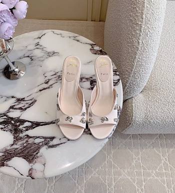 Christian Louboutin Degraqueen 85mm Embellished Mules Satin In Pink