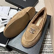 Chanel Moccasins Suede Silver Tone Metal Beige - 2