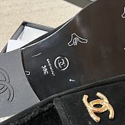 Chanel Moccasins Suede Gold Tone Metal Black - 5