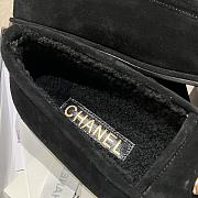 Chanel Moccasins Suede Gold Tone Metal Black - 4