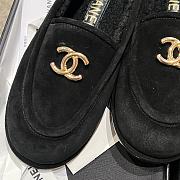 Chanel Moccasins Suede Gold Tone Metal Black - 2