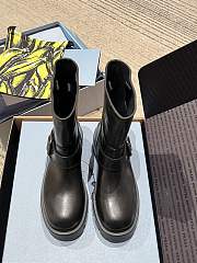 Prada Leather Booties Black Decorated With The Iconic Triangle Logo - 2