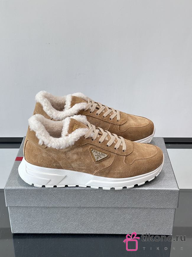 Prada Mink Prax Suede Sneakers Mink - 1