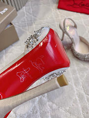 Christian Louboutin Queenissima  80mm Embellished Sole Slingback Pumps Satin In Pink - 5