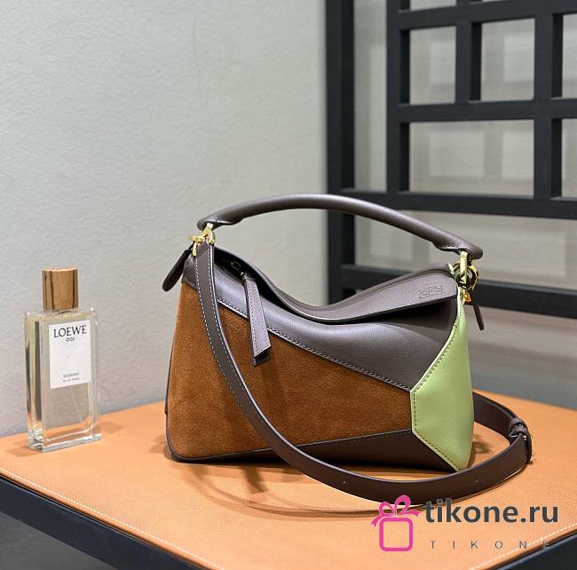  Loewe Small Puzzle Bag In Classic Calfskin And Suede Multicolor - 24x16.5x10.5cm - 1