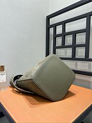 Loewe Large Pebble Bucket Bag In Suede Calfskin Dark Olive - 33x28x28cm - 4