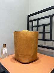 Loewe Large Pebble Bucket Bag In Suede Calfskin Tobacco - 33x28x28cm - 6