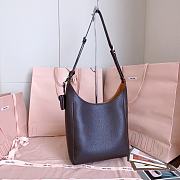 Miumiu Leather Bucket Bag Dark Brown/Papaya 5BE098 - 28x22.5x12cm - 2