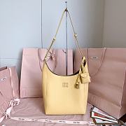 Miumiu Leather Bucket Bag Yellow/Olive 5BE098 - 28x22.5x12cm - 1