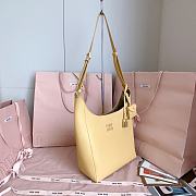 Miumiu Leather Bucket Bag Yellow/Olive 5BE098 - 28x22.5x12cm - 5