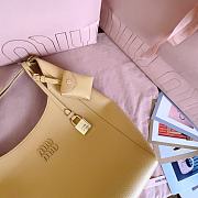 Miumiu Leather Bucket Bag Yellow/Olive 5BE098 - 28x22.5x12cm - 3