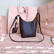 Miumiu Leather Bucket Bag Dark Brown/Papaya 5BE099 - 18x16x7cm - 3