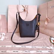 Miumiu Leather Bucket Bag Dark Brown/Papaya 5BE099 - 18x16x7cm - 5