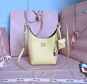 Miumiu Leather Bucket Bag Dark Yellow/Olive 5BE099 - 18x16x7cm - 5
