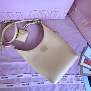 Miumiu Leather Bucket Bag Dark Yellow/Olive 5BE099 - 18x16x7cm - 4