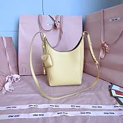 Miumiu Leather Bucket Bag Dark Yellow/Olive 5BE099 - 18x16x7cm - 2