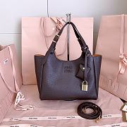 Miumiu Leather Handbag Dark Brown/Papaya 5BA304 - 25.5x20x13cm - 1