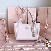 Miumiu Leather Handbag Light Pink/Olive 5BA304 - 25.5x20x13cm - 1