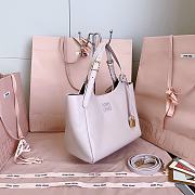 Miumiu Leather Handbag Light Pink/Olive 5BA304 - 25.5x20x13cm - 4