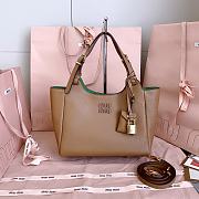 Miumiu Leather Handbag Caramel/Green 5BA304 - 25.5x20x13cm - 5