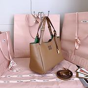 Miumiu Leather Handbag Caramel/Green 5BA304 - 25.5x20x13cm - 4