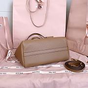 Miumiu Leather Handbag Caramel/Green 5BA304 - 25.5x20x13cm - 3