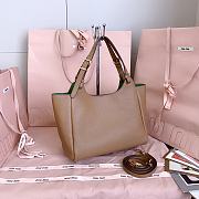 Miumiu Leather Handbag Caramel/Green 5BA304 - 25.5x20x13cm - 2