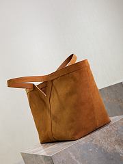YSL Y Tote In Suede Dark Caramel Cognac - 37x32x27-22cm - 6