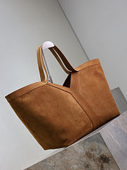 YSL Y Tote In Suede Dark Caramel Cognac - 37x32x27-22cm - 3