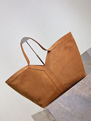 YSL Y Tote In Suede Dark Caramel Cognac - 37x32x27-22cm - 2
