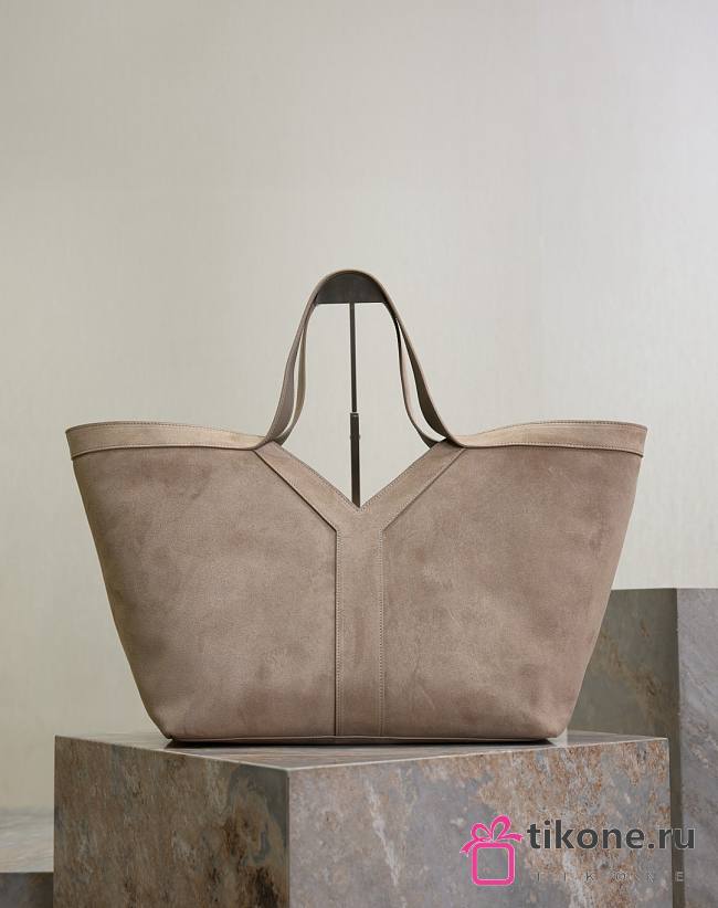 YSL Y Tote In Suede Beige - 37x32x27-22cm - 1
