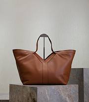 YSL Y Tote In Leather Brown - 37x32x27-22cm - 1