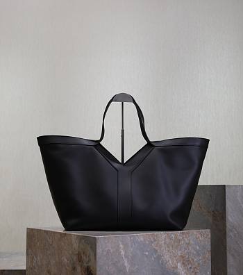 YSL Y Tote In Leather Black - 37x32x27-22cm
