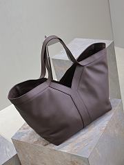 YSL Y Tote In Leather Dark Brown - 37x32x27-22cm - 6