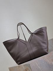 YSL Y Tote In Leather Dark Brown - 37x32x27-22cm - 5
