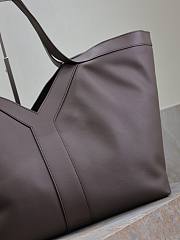 YSL Y Tote In Leather Dark Brown - 37x32x27-22cm - 4
