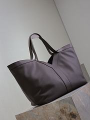 YSL Y Tote In Leather Dark Brown - 37x32x27-22cm - 3