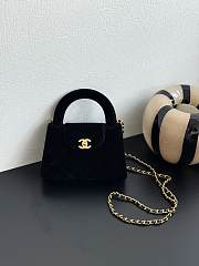 Chanel 23 Black Velvet Kelly Bag - 13x19x7cm - 1