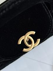 Chanel 23 Black Velvet Kelly Bag - 13x19x7cm - 5