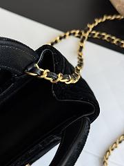 Chanel 23 Black Velvet Kelly Bag - 13x19x7cm - 4