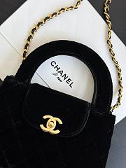 Chanel 23 Black Velvet Kelly Bag - 13x19x7cm - 3