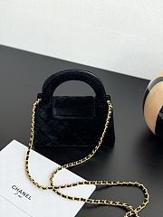 Chanel 23 Black Velvet Kelly Bag - 13x19x7cm - 2