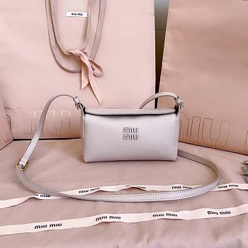 Miumiu Leather Pouch Light Pink/Olive 5NF462 - 18x9.5x7cm