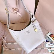 Miumiu Leather Bucket Bag Light Pink/Olive 5BE098 - 28x22.5x12cm - 2