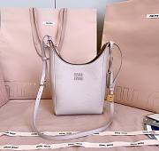Miumiu Leather Bucket Bag Light Pink/Olive 5BE099 - 18x16x7cm - 1