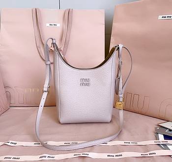 Miumiu Leather Bucket Bag Light Pink/Olive 5BE099 - 18x16x7cm